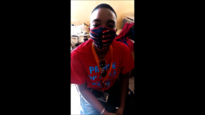 Aissata with a mask