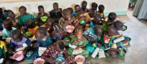 Children eating their meal