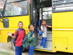 Off to school from J House