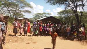 Assisted family in arid region north of Kitale