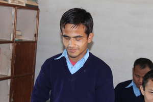 A blind student in the classroom