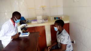 A LAB TECHNICIAN AT WORK