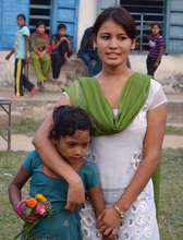 Two former bonded servants at a children's home