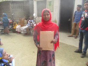 Baby is standing with education Material package