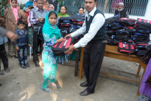 Nupur received  School Bag from our Organization