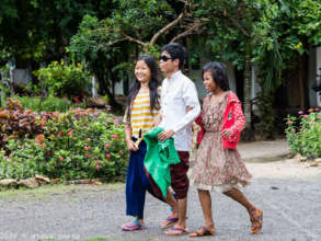 Going for a walk together with our other students