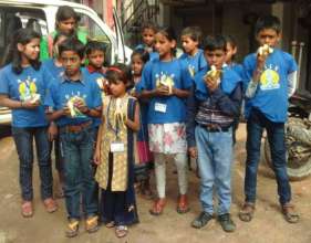 Banana distribution on an outing