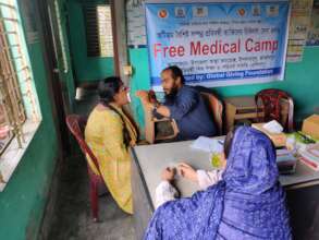 Doctor provide medical services  to the Children
