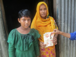 Majeda and her Mother with Medicine