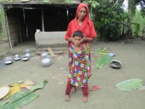 Sadia with her mother at home