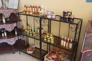 Argan cosmetic products at the Mejji cooperative.