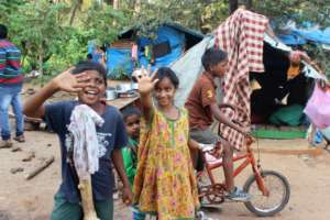 Children in one of the south Goa Slum