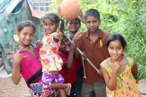 Children in one of the south Goa Slum