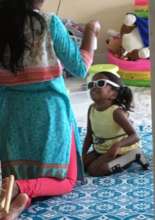 Julie working with her physical therapist