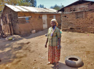 Esther at her village.