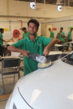 Adil is training for Auto Paint and Body Skills
