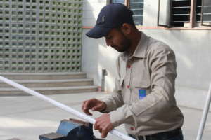 Abdul practises plumbing at The Hunar Foundation