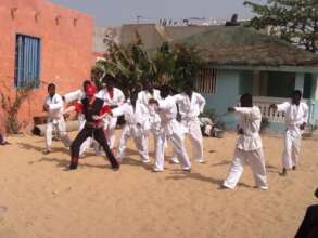 The first formal karate class at MDG