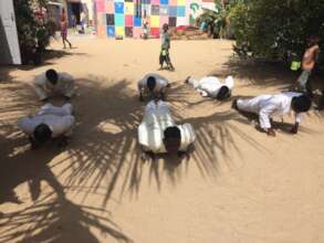 Push-ups in the sand