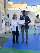 Bouaro receiving his diploma