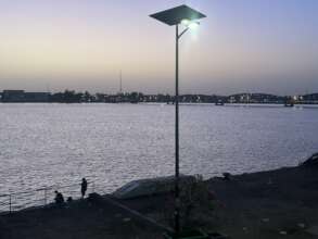 A streetlight in Saint Louis, Senegal