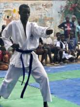 Karateka in tournament