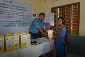 Solar light giving to the coastal students