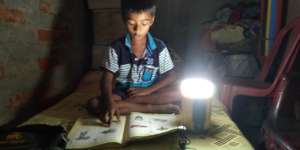 Students are continuing education using solar lamp