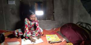 Coastal students are reading using solar light