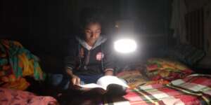 Students are reading using Solar Light