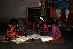 Students are reading  insufficient light