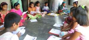 Children preparing for admission test