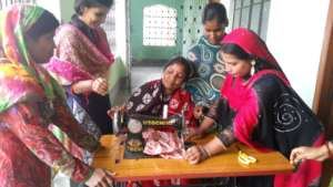 Sewing Class at the shelter