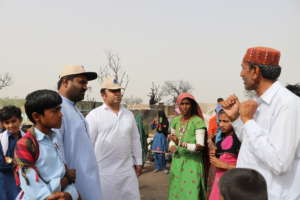 FRDP team collecting information from villager
