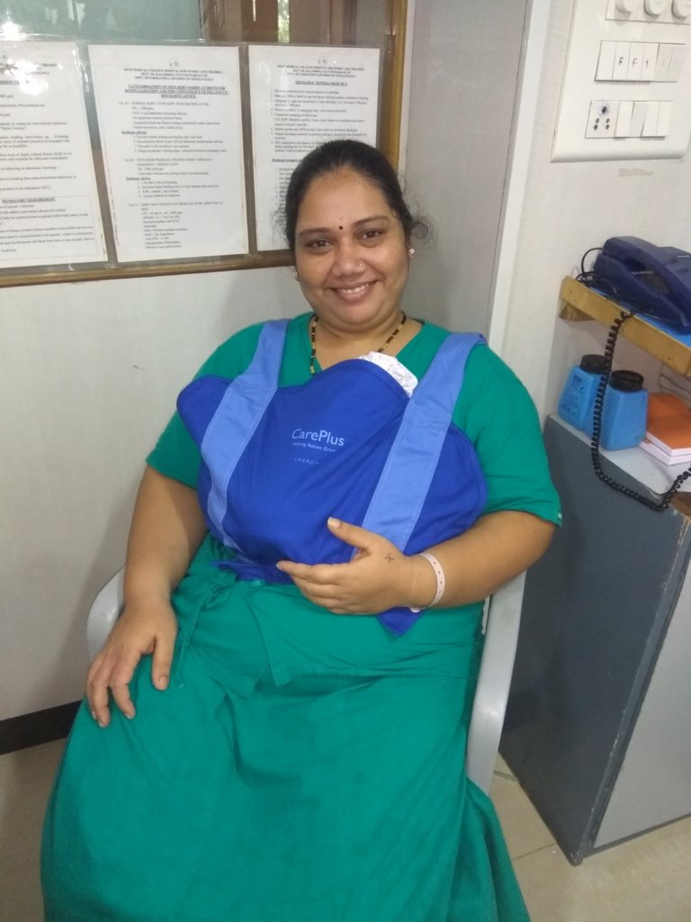 Demo of Kangaroo Mother Care to a new Mother