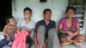 Sabin visiting his family