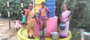 Water tank in the village supplied by Nandri