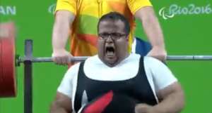 Amr during his participation in the weightlifting