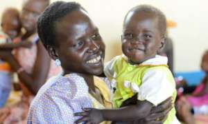 Rhoda at a feeding center in Juda, South Sudan