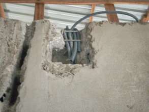 Passage of sheaths for electric cables