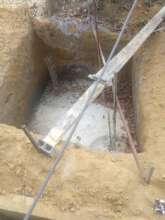 Square excavation for the water tower