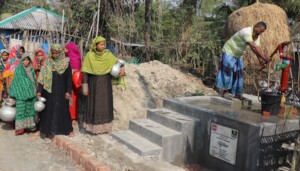 Water well installation foe safe drinking water