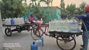 Collecting precious water for supply