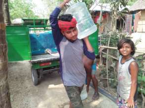 Door to door water supply to the coastal people