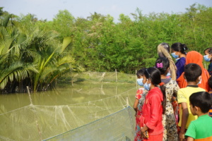 Children observing Mangrove Biodiversity in IMA