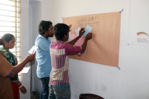 Pasting of message by the participants