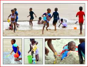 African Angels Grade R class at their beach outing
