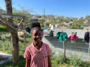 Hlomla and her washable pads drying.