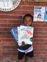 Babusise with our donated books