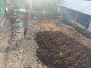 Compost fertilize for vegetable garden